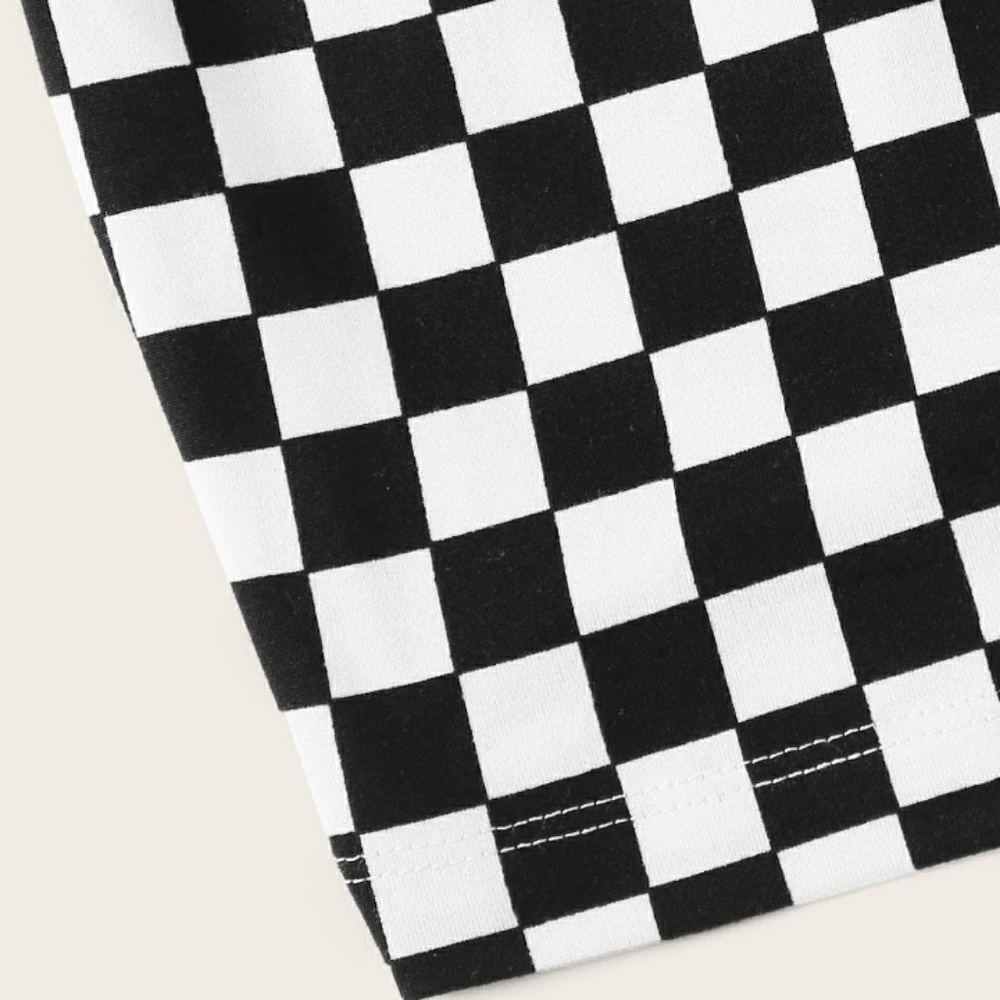 Checker Pattern Haulter Top - Picture 2 of 2